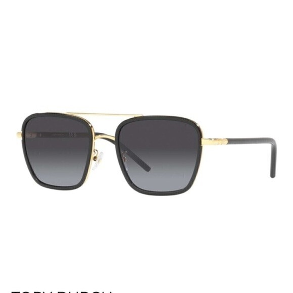 Tory Burch Women\'s Fashion 53mm Shiny Gold Black Sunglasses